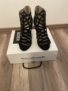 Schuhe, Sandalette von Bull Boxer, Größe 38, schwarz Wildlederoptik - Bild 1 von 6