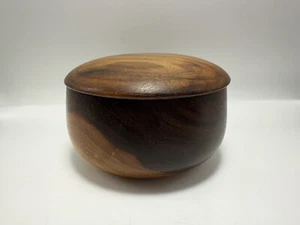 Dan DeLuz signierte hawaiianische Kou Holz Schüssel Deckel - Bild 1 von 8