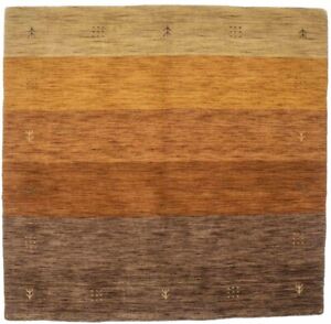 Multicolored Stripes Design Oriental Modern 5X5 Square Rug Wool Decor Carpet