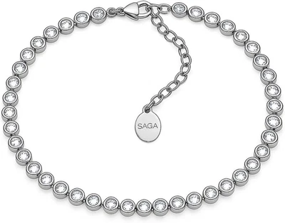 ® Bracciale Tennis Unisex in Acciaio Inossidabile, Lunghezza 16,5+3 Cm, Zirconi  - Immagine 1 di 4