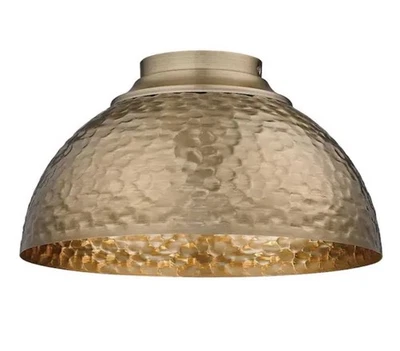 Golden Lighting Shepard 6950-FM 14 in. 3-Light  Brass Flush Mount Ceiling Light - Image 1 of 4