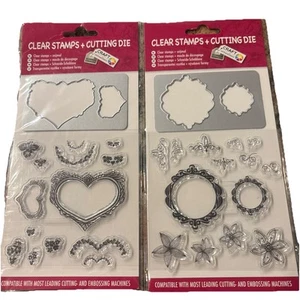 Craft Sensations Heart And Floral Clear Stamps And Cutting Dies - Picture 1 of 7