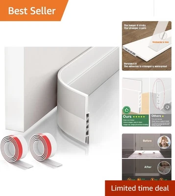 Sello inferior de puerta blanco duradero - Paquete de 2 1,8" de ancho x 37" de largo para aislamiento acústico Foto 1 de 4