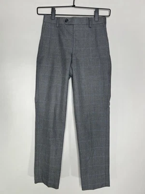 Lauren Ralph Lauren 男孩裤子 10 灰色格子直筒连衣裙长裤 25W — 第 1/4 张图片