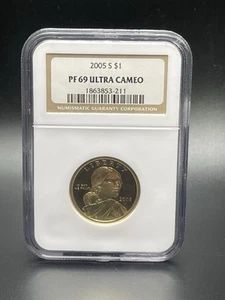 2005-S $1 PF69 ULTRA CAMEO-SACAGAWEA LIBERTY DOLLAR - Picture 1 of 3