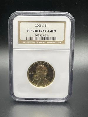 2005-S $1 PF69 ULTRA CAMEO-SACAGAWEA LIBERTY DOLLAR - Image 1 of 3