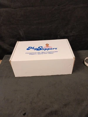 Nuevo con etiquetas My Slippers Para hombres Castaño Moasín Piel Sintética Forrado Zapatillas Zapatos, Talla Foto 1 de 4