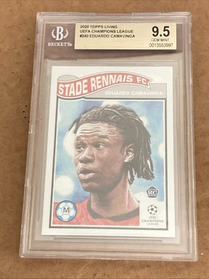 2020 Topps UCL Living Set /8340 Eduardo Camavinga Rookie RC BGS 9.5 Real Madrid - Image 1 of 2