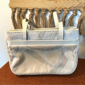 Vintage 80er Jahre Samt Velour Pastell Handtasche Teppich Tasche Geldbeutel - Bild 1 von 10