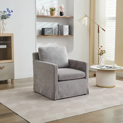 Swivel Decorative Chair with Removable Cushion 360-Degree Rotation - Image 1 of 4