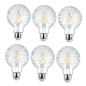 5268020 5.5 Watt (40 Watt Equivalent) Cut Glass G25 Dimmable 6 Pack Clear - Picture 1 of 8