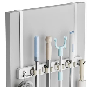 Lorbro Broom Holder Door Mount, Over the Door Broom and Mop Holder with 2 Ove... - Picture 1 of 8
