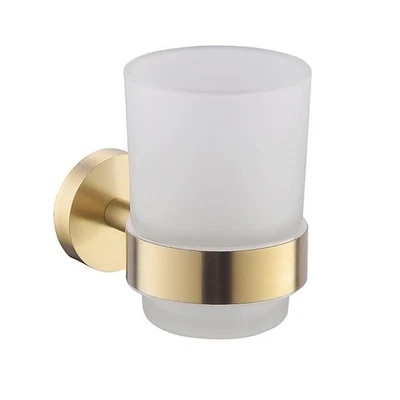 Toothbrush Holder Cup,Wall Mounted Toothbrush Holder Brushed Gold,304 Stainle... - Image 1 of 4