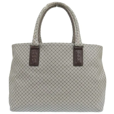 Bolso de Mano BOTTEGA VENETA Marco Polo Intreccio Jet PVC Lona Gris para Hombres USADO Foto 1 de 4