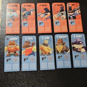 Flick 'em Up Spiel 10 Cowboy Spielsteine BLAU und ROT Karton Teile nur 2016 - Bild 1 von 7