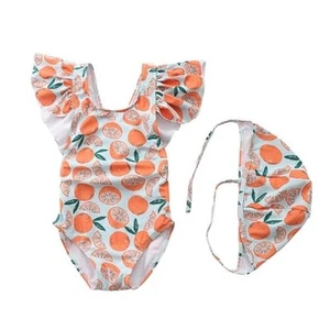 Toddler Baby Girl Cross-Back Swimsuit One Piece Flounce Swimwear Summer - Picture 1 of 6