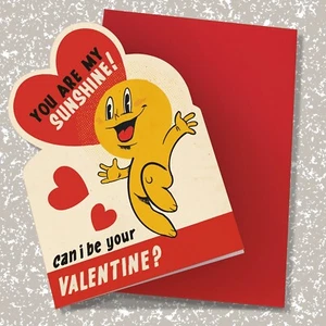 Vintage 1950s / 1960s Style Die cut Valentine Day Card - You Are My Sunshine! - Picture 1 of 2