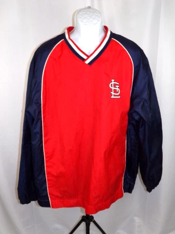St Louis Cardinals Red Side Zip Jacket Windbreaker Mens XLarge Baseball MLB XL Cover