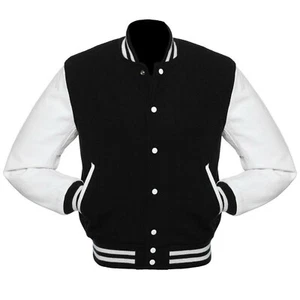 Premium Classic Snap Button Bomber Baseball man Varsity Jacket - Picture 1 of 4