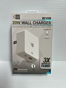Ultra Fast 20W Charge USB-A  & USB Type  C  Wall Charger  Power Delivery - Picture 1 of 5