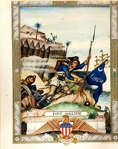 ARTHUR SZYK Washington & His Times Folio FORT MOULTRIE stampa a colori - Foto 1 di 4