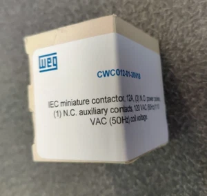 WEG CWC012-01-30V18 contactor, 12A, 3 NO power poles, 1 NC Aux 110VAC Coil NEW - Picture 1 of 4