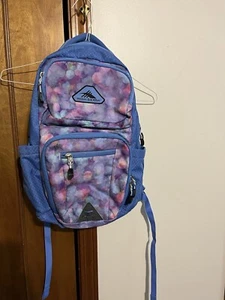 High Sierra Backpack In Beautiful Blue And Pink Color Pattern - Picture 1 of 4