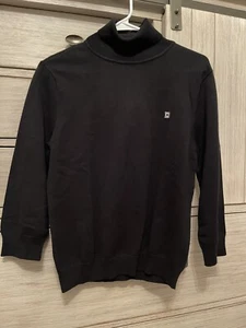 NWT Chaps Boys Sz L Black Turtleneck Sweater w/ Brand Monogram - Picture 1 of 7