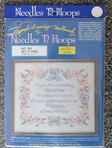 NEEDLES 'N HOOPS * STAMPED CROSS STITCH KIT * SEALED * SET IT FREE * CRAFTS - Picture 1 of 3