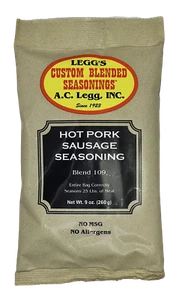 AC Legg's Hot Pork Sausage Seasoning Blend 109 - 9 oz Package Seasons 25 lbs - Picture 1 of 12