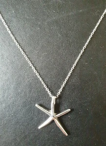 925 STERLING SILVER FILLED 18" NECKLACE & STARFISH PENDANT & FREE GIFTBOX. - Picture 1 of 11