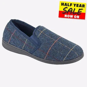 Zedzzz Kenny Herren Freizeit Komfort Mode Designer Lounge Hausschuhe Marineblau - Bild 1 von 2