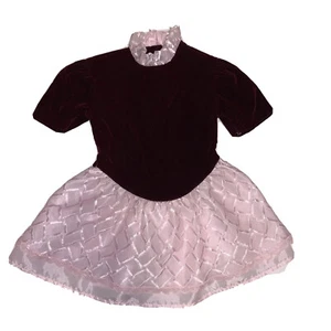 Vestido Celeste Original Talla 4 Niñas ILGWU Hecho en Unión Terciopelo Encaje De Colección - Imagen 1 de 10