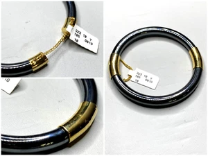 Vintage Hämatit Armreif Armband Klappverschluss Gunmetal May D&F Deadstock - Bild 1 von 7