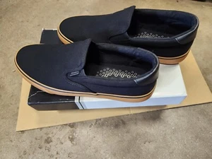 Nuevo Lugz VANS Estilo Sin Cordones Para Hombres 13 Negro/Goma Patín/Barco Zapatos - Imagen 1 de 5