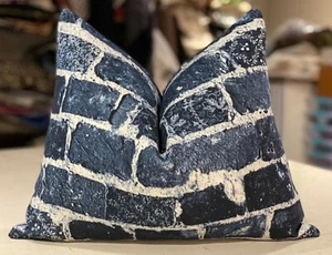 ONE LELIEVRE JEAN PAUL GAULTIER INDIGO "FOLK" ITALIAN CUSTOM LUMBAR PILLOW - C - Picture 1 of 2