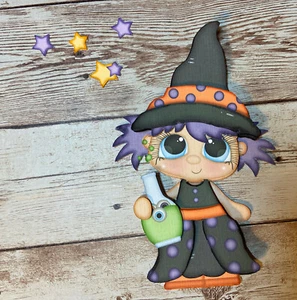 Potion Witch Halloween paper piecing premade piecing for scrapbook  CFAIRIES - Picture 1 of 4
