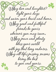 May Love and Laughter Light your Days Irish Blessing Sign or Door Hanger 8 x 10 - Picture 1 of 4