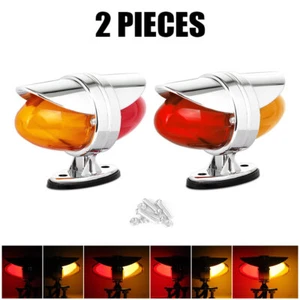 2X Ámbar/Rojo LED Doble Cara Guardabarros Lateral Marcador Luz Freno Señal de Giro Lámpara - Imagen 1 de 13