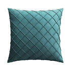 Velvet Cushion Cover Pleated Checked Plaid Plush Decorative Lounge Cushion Cover