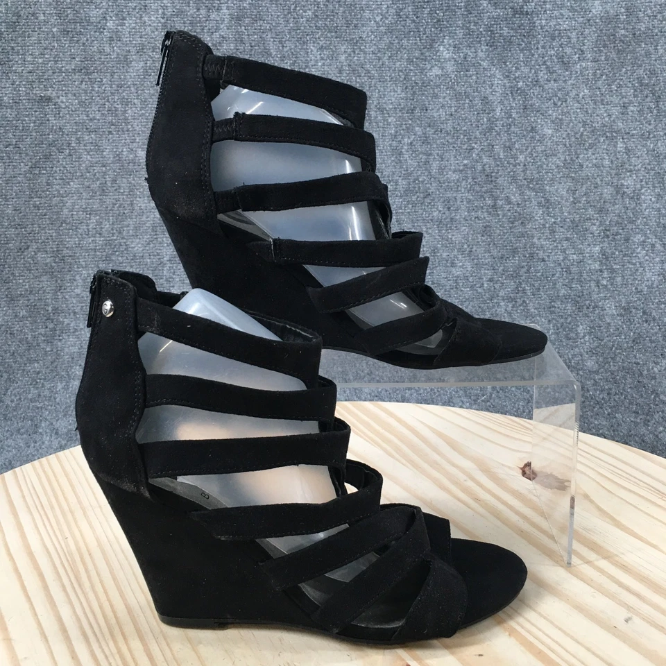 Tacones G By Guess para mujer 7,5 M Hiplee 2 Gladiador con tiras cuña tela negra cremallera Foto 1 de 4