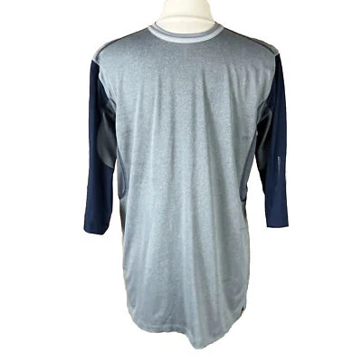 Мужская бейсбольная футболка DeMarini (размер L) серая и синяя LS разминка спортивная одежда эластичная - Изображение 1 из 4