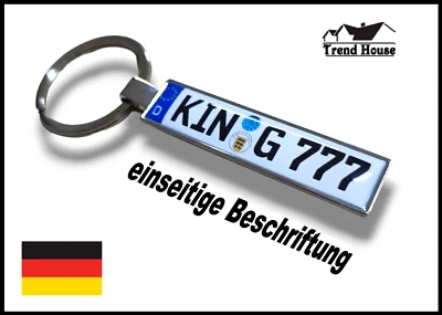 TREND HOUSE ★ KFZ Kennzeichen Schlüsselanhänger Mini Nummernschild Anhänger Individuell Auto