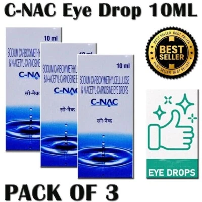 C-NAC For - N-Acetyl-Carnosine Eye Drops 10 ml ( Pack Of 3 ) Free Shipping