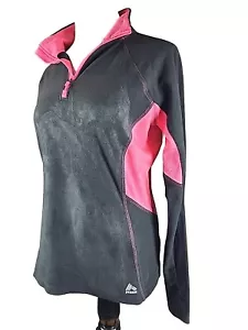 RBX Performance light weight fleece workout top Neon Pink & Black Reflectors M - Picture 1 of 6