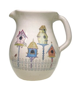 6” Birdhouse Shaker & Thangs Pottery Crock Pitcher Jug Country Retired - Picture 1 of 6