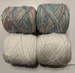 Brisa Yarn. Colors 01 & 901,Acrylic/Rayon. 450 yards,3.5oz. per ball.1 lot of 4. - Picture 1 of 3
