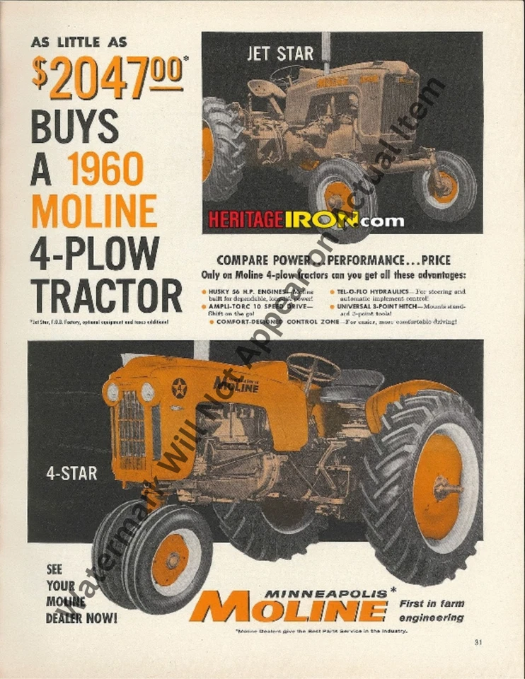 Minneapolis-Moline Tractor Sales Ad Brochure Vintage Photograph Print 8.5x11" - Image 1 of 1