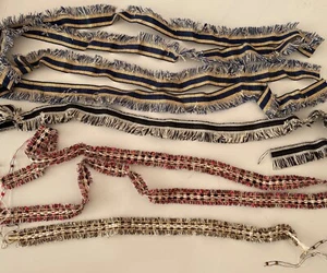 Bundle 4pcs Black Navy Cotton Thread Strip Brush Tassel Fringe trim sewing trim - Picture 1 of 13