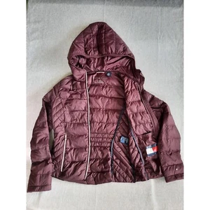 Tommy Hilfiger Women's Small Maroon Premium Down Blend Lightweight Puffer Jacket - Picture 1 of 9